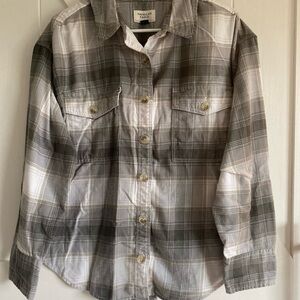 American Eagle Outfitters Gray Plaid Shirt